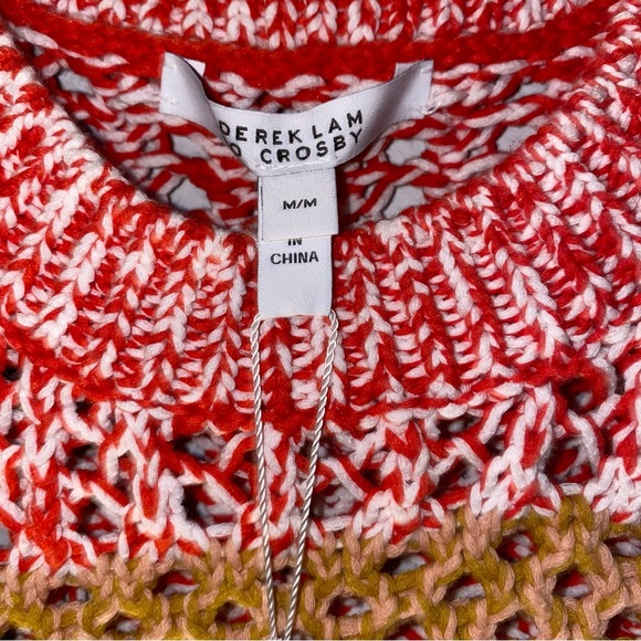 NWT Derek Lam 10 Crosby Striped Color Block Crew Neck Modale Sweater Sz… - Picture 5 of 10